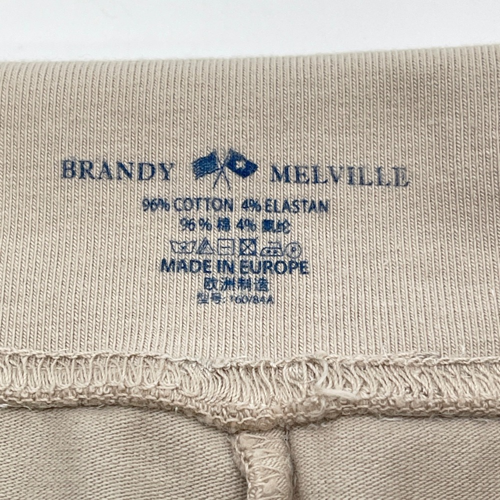Brandy Melville Foldover Flare Yoga Pants One Size Stretch Minimal Balletcore - Picture 7 of 11